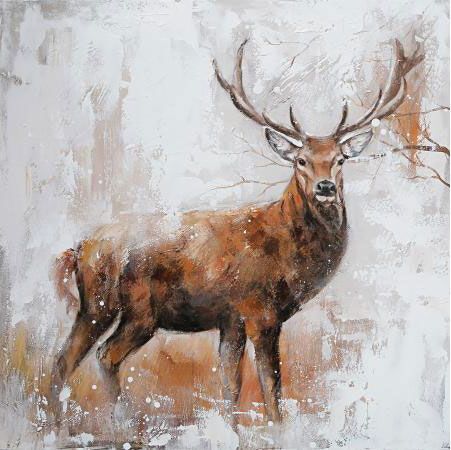 Stag canvas gold leaf - on,