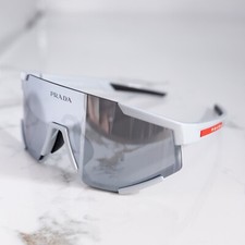 PRADA Linea Rossa PS04WS Gray Unisex Shield Visor Sunglasses New Ships Today