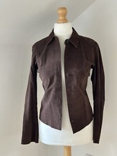 Limited Express Chocolate Brown Leather Shirt Size XS 