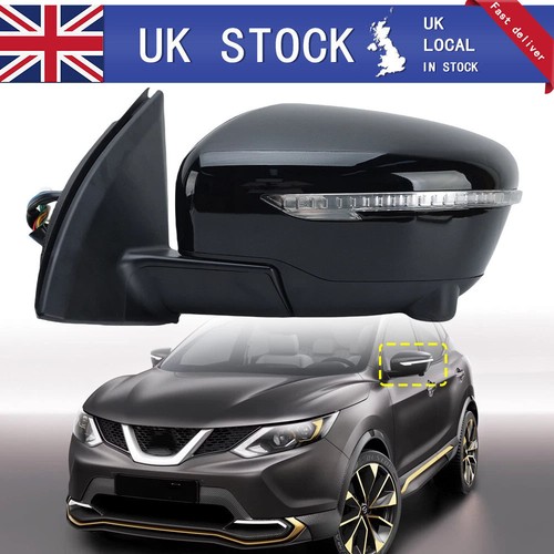 Left black door wing mirror - black,