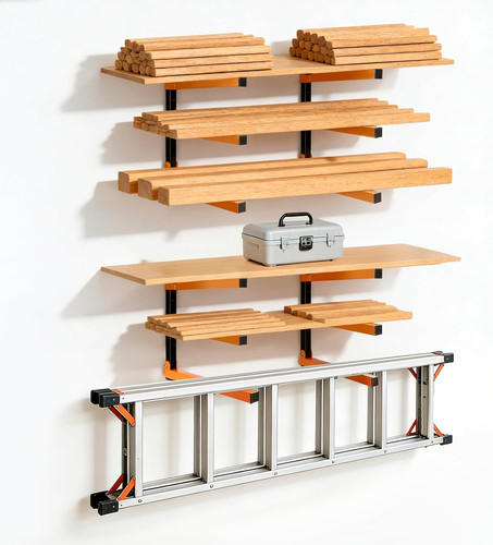 Wall mounted lumber storage - wall,