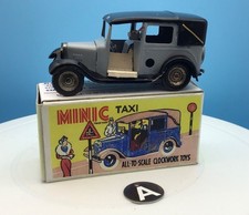 TRIANG MINIC TAXI GREY/BLACK REF: A  WITH REPRO BOX - REPAINT