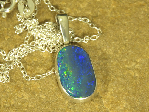 Blue opal pendant necklace - , 925