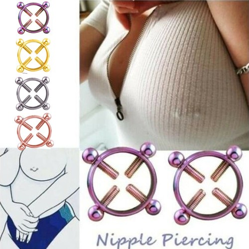 2pcs round non piercing - 2pcs, nipple