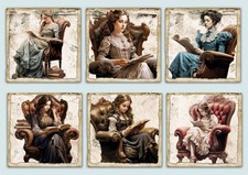 Vintage reading card - card, toppers