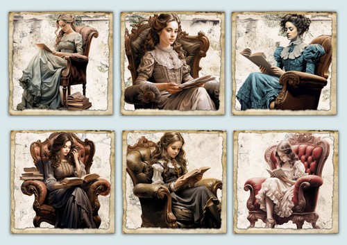 Vintage reading card toppers - vintage,