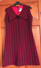 vintage mod / 60s crimplene dress size   10 ( #R12 )