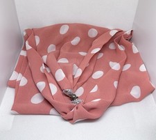 Pink & White Polka Dot Scarf with Magnetic Toggle