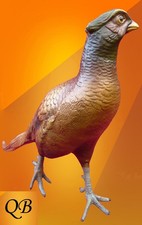 BRONZE PHEASANT FIGURINE SCULPTURE ART DECO STATUE BIRD WILDLIFE FIGURE BRONZ