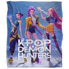 Kpop Demon Hunters Huntrix Stage Pose Super Soft Throw Blanket 152 X 127 Cm