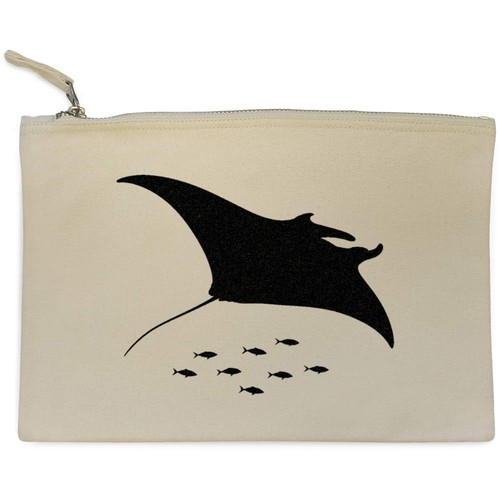 Manta ray canvas zip - zip, clutch