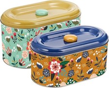 Coloch 2 Pack Tin Cookie Jars