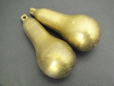 PAIR VINTAGE BRASS PEAR CLOCK