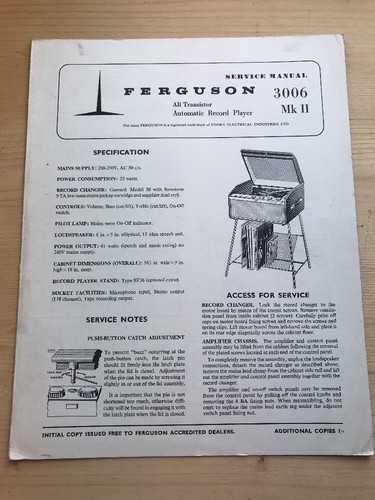 Ferguson service manuals - ferguson,