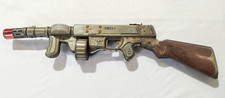 Very Rare Vintage Tin Plate Toy Tommy Gun w Stock/Muzzle Tin Toy Machine Gun AF
