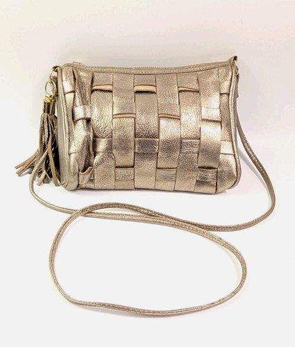 Topshop gold woven leather - topshop,