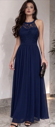 Lipsy navy blue maxi dress - navy,