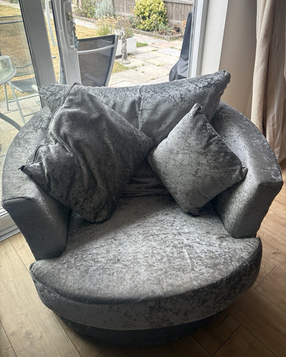 Grey velvet barrelback swivel - grey,