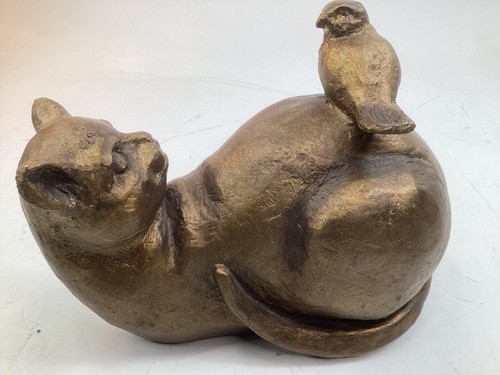 Heavy cat with bird - cat,