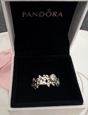 Genuine Pandora Ring Natures Serenity Blue Topaz Flower ALE 925 Size 50 In Box