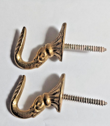 Pair vintage brass rosette - of,