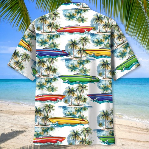 Colorful power boat racing - boat,