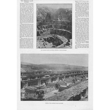 The Penrhyn Slate Quarry - Antique Print 1892