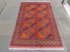 Vintage Hand Made Traditional Oriental Wool Red Terracotta Large Rug 185x121cm