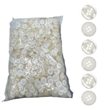 Joblot Plastic Craft Buttons Ivory Round 4 Hole Bulk 850g Sewing Supply