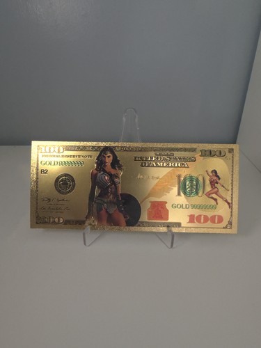 Gold foil wonder woman - woman, $100