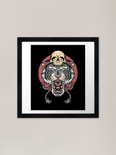 Blue Siberian Tiger Skull