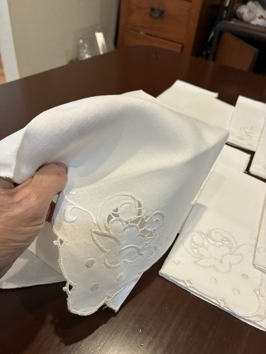 Vtg white thick linen - white,