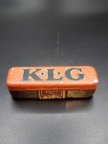 Vintage klg spark plug tin - spark, can