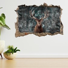 Red Deer Stag Winter Snow