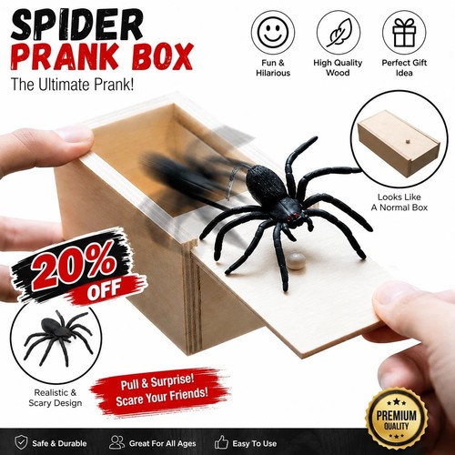 Spider box prank - a, wooden