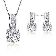 925 sterling silver bridal - silver, cz
