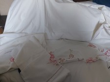 Duvet Cover Set Vintage Double Embroidered Roses 2 Pillowcases 100pc Cotton