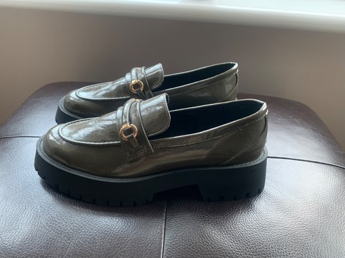 Ladies chunky khaki loafers - ladies,