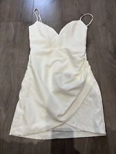 Zara White Linen Mini Dress Size XS Tulip Hem Structured Chest