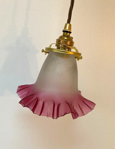 Vintage cranberry glass light - glass,