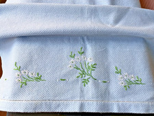 VINTAGE  BLUE COTTON HUCKABACK