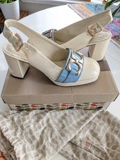 Orla Kiely cream leather