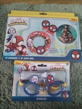 Spiderman swimming goggles, 3d armbands and 3d swim ring