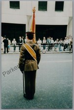Military Photograph Royal Hampshire Regiment Colour Party In Khaki & Peaked Cap