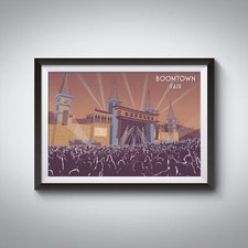 Boomtown Fair Festival Travel Poster - Framed - Vintage - Bucket List Prints