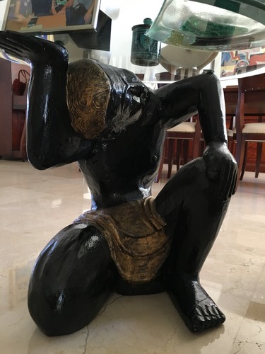Pair antique statue coffee - antique,