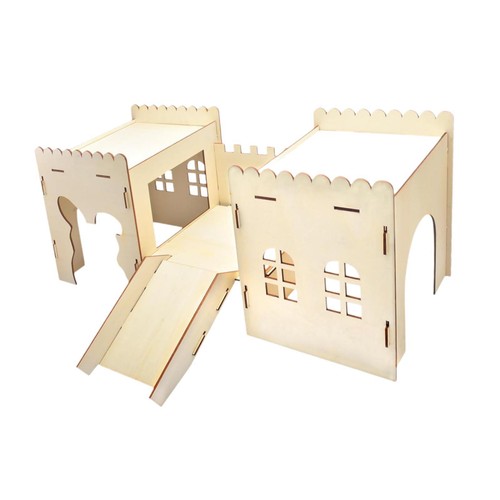 Wooden bunny hideout castle - hideout,