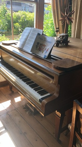 Brown grand piano with - piano, 85