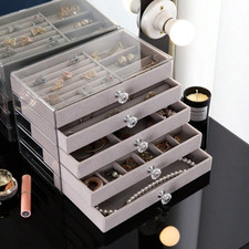 5 Tier Velvet Jewelry Box