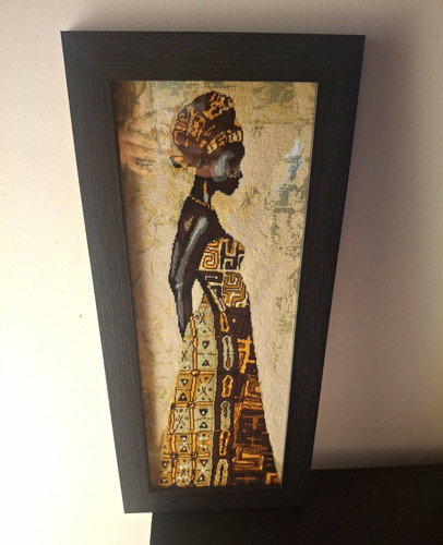 Framed needlepoint art - framed,
